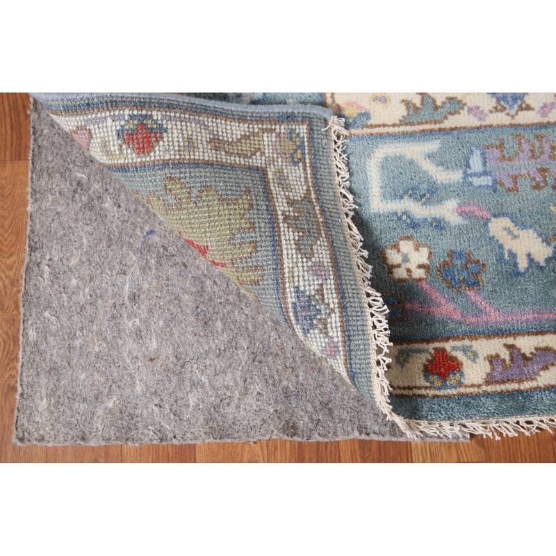 All-Over Oushak Oriental Area Rug Hand-Knotted Wool Carpet - 8'1"x 9'8"