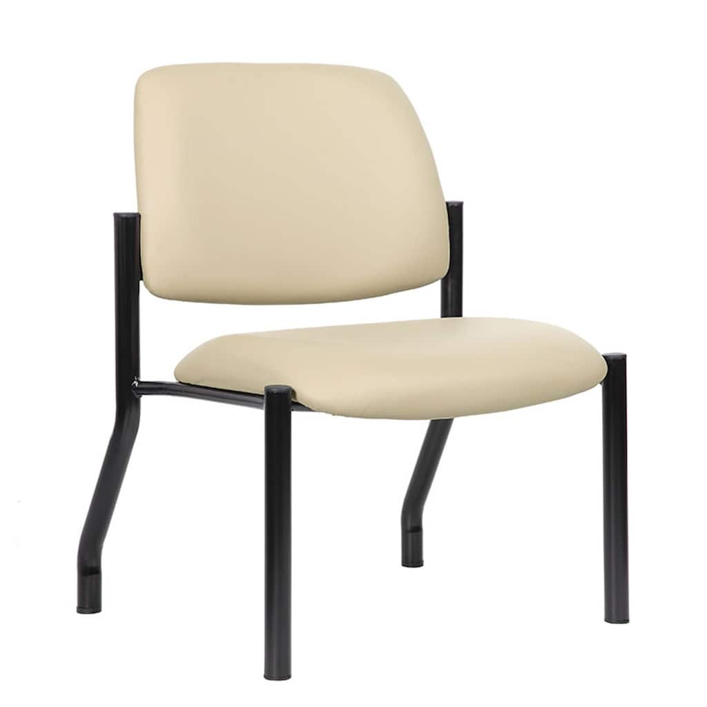 Lea Big and Tall XL Reception Chair, Beige Antimicrobial Vinyl, 400 lbs