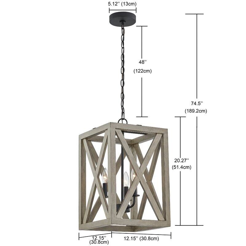 3 - Light Anchor Grey Oak And Matte Black Pendant - 12.5"x12.5"x20.27"