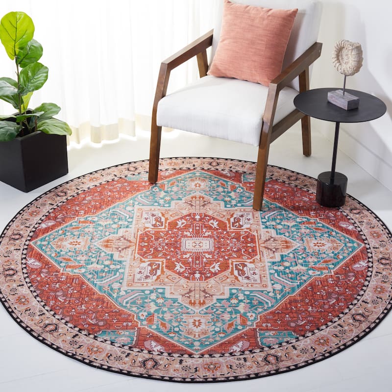 SAFAVIEH Tucson Machine Washable Slip Resistant Einhildur Oriental Medallion