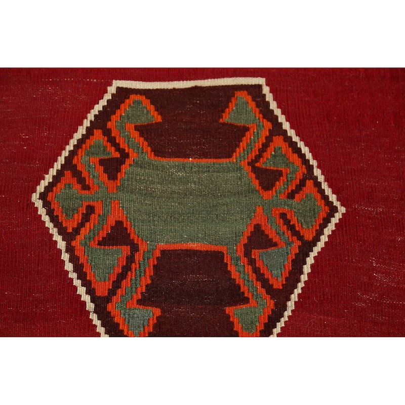 Kilim Qashqai Persian Vintage Rug Hand-Knotted Wool Carpet - 5'0"x 8'5"