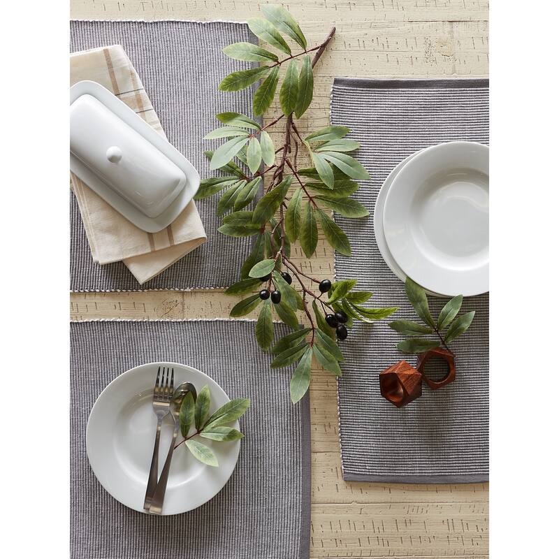 DII Black & White 2-Tone Ribbed Placemat (Set of 6)