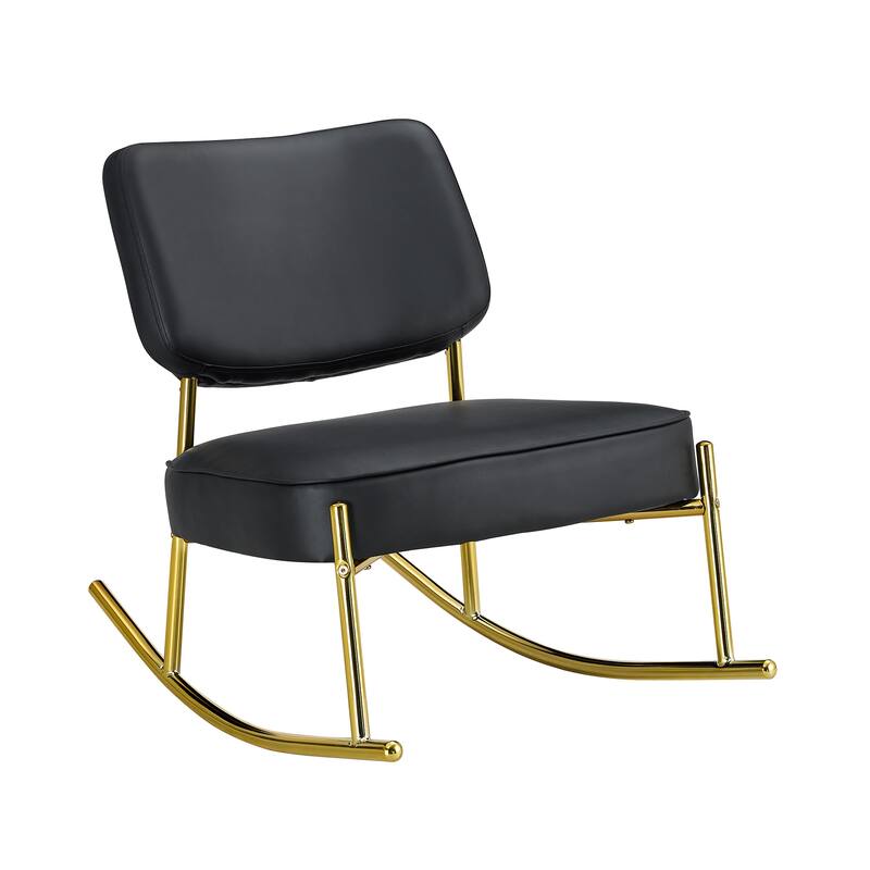 PU/Teddy suede material cushioned rocking chair with metal legs