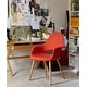 preview thumbnail 7 of 71, Organic Upholstered Fabric Modern Armchair with Natural Wooden Legs for Dining Room Office or Accent Lounge Side Chair