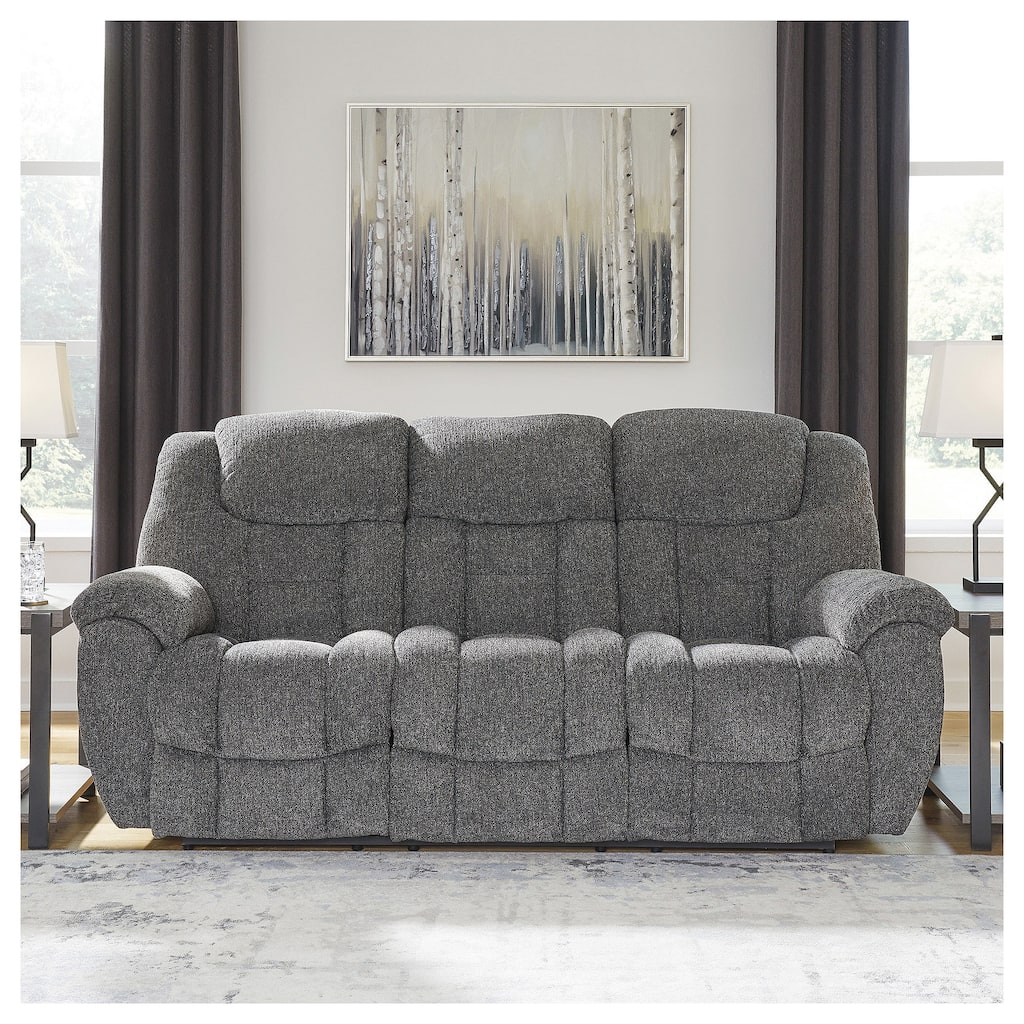 Signature Design by Ashley Foreside Gray Reclining Sofa - 87" W x 43" D x 44" H