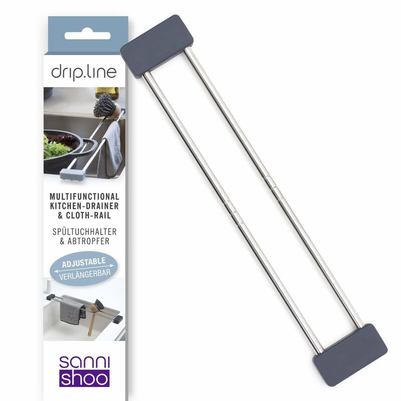 Sanni Shoo drip line Multifunctional Kitchen Drainer and Cloth Rail - Gray