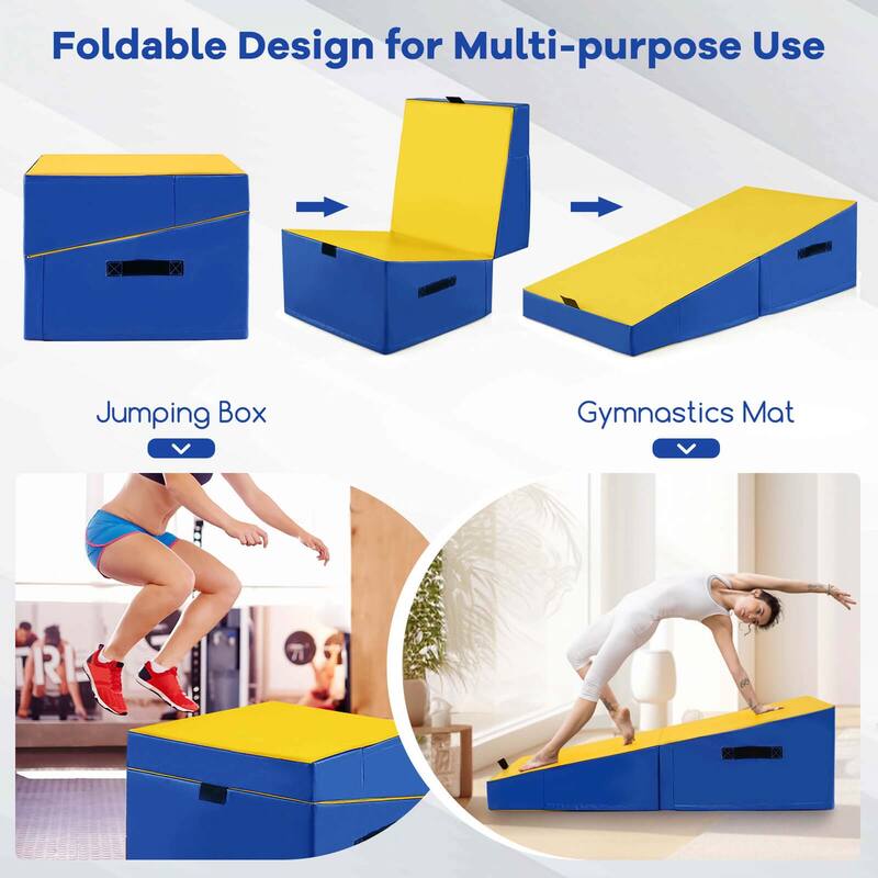 Gymnastics Mat Folding Incline Yoga Mat w/ EPE Foam