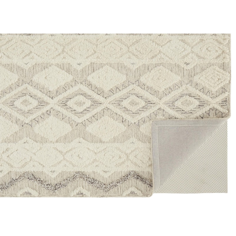 Zuba Hand Tufted Geometric Modern Stain Resistant Durable Area Rug By HomeRoots - 8' x 10'
