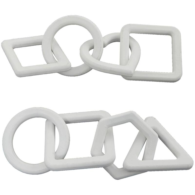 CosmoLiving by Cosmopolitan Geometric Wood Chain Sculpture (Set of 2, Set of 3) - Black, White, Brown