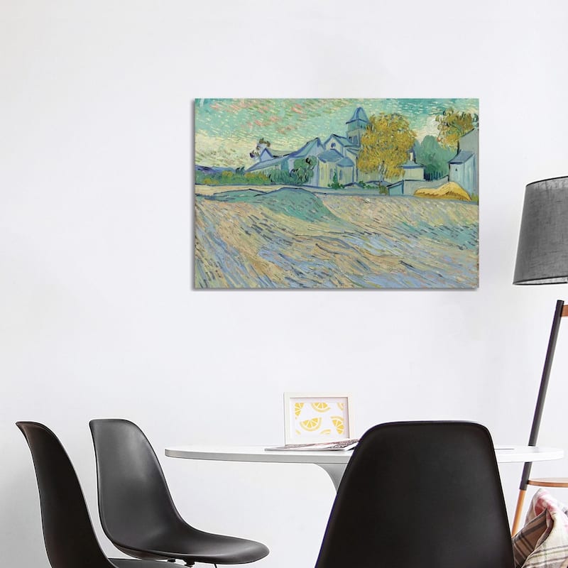 iCanvas "Vue de L'Asile et de la Chapelle de Saint-Remy, 1889 " by Vincent van Gogh Canvas Print - 26x40x1.5