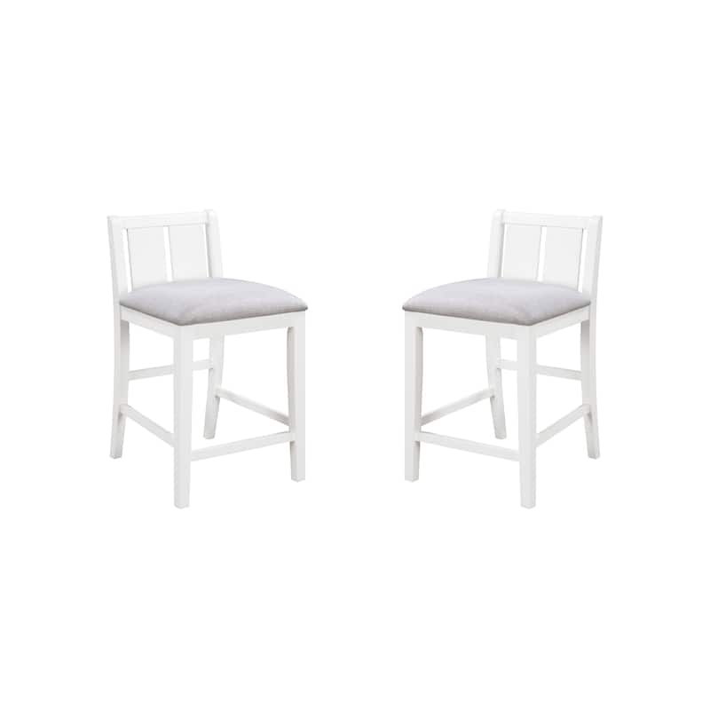 Graham Upholstered Seat 20" Counter Height Chair in White (Set of 2)