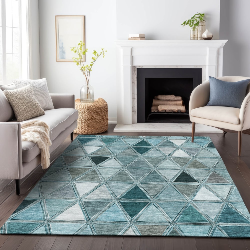 Premium Washable Super Soft Contemporary Mosaic Mayfield Rug