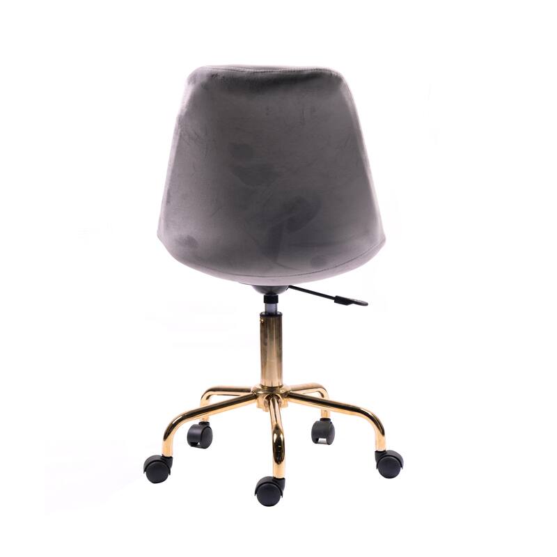 Porthos Home Ally Velvet Office Chair Gold Chrome Legs Gaslift Seat