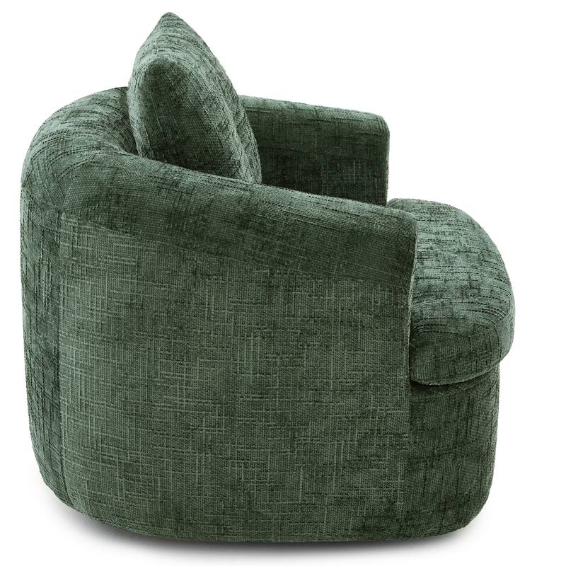 Plush 360° Swivel Barrel Accent Chair with Deep Cushioning by Harper&Bright Designs