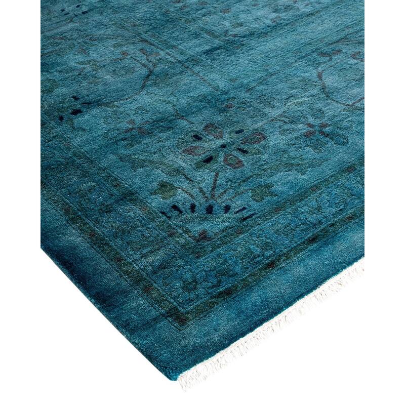 Fine Vibrance, One-of-a-Kind Hand-Knotted Area Rug - Gray, 9' 2" x 11' 10" - 9' 2" x 11' 10"