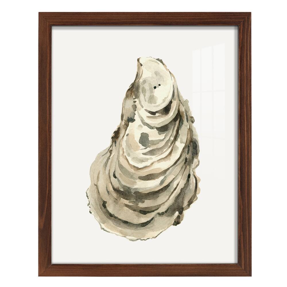 Neutral Oyster Study I -Framed Print w/glass-Cherry Red