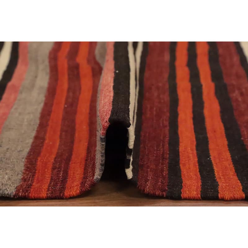 Hand Woven Oriental 100% Wool Carpet Southwestern Geometric Multi-Colored Kilim Area Rug - 9' 3'' X 5' 3''