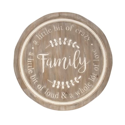 Distressed Family Phrases Engraved Round Sign