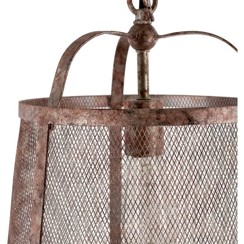 Colene Farmhouse Wire Mesh 1-light Hanging Pendant - 13.5"H x 13.5"W x 15.5"D