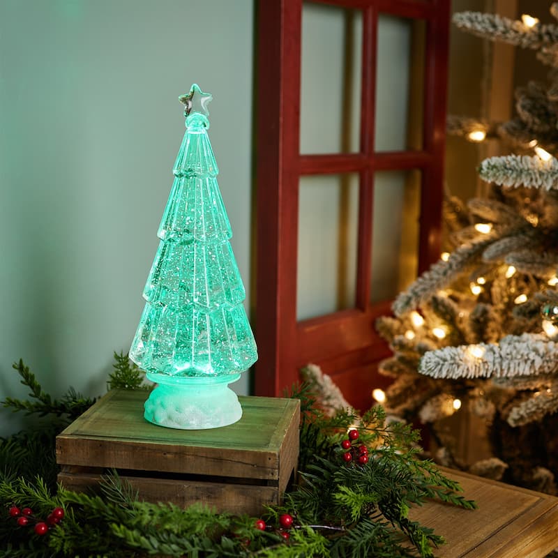 LED Christmas Tree 12 Inch with Timer USB Cord Battery Powered - 4.75” x 4.75” x 12”