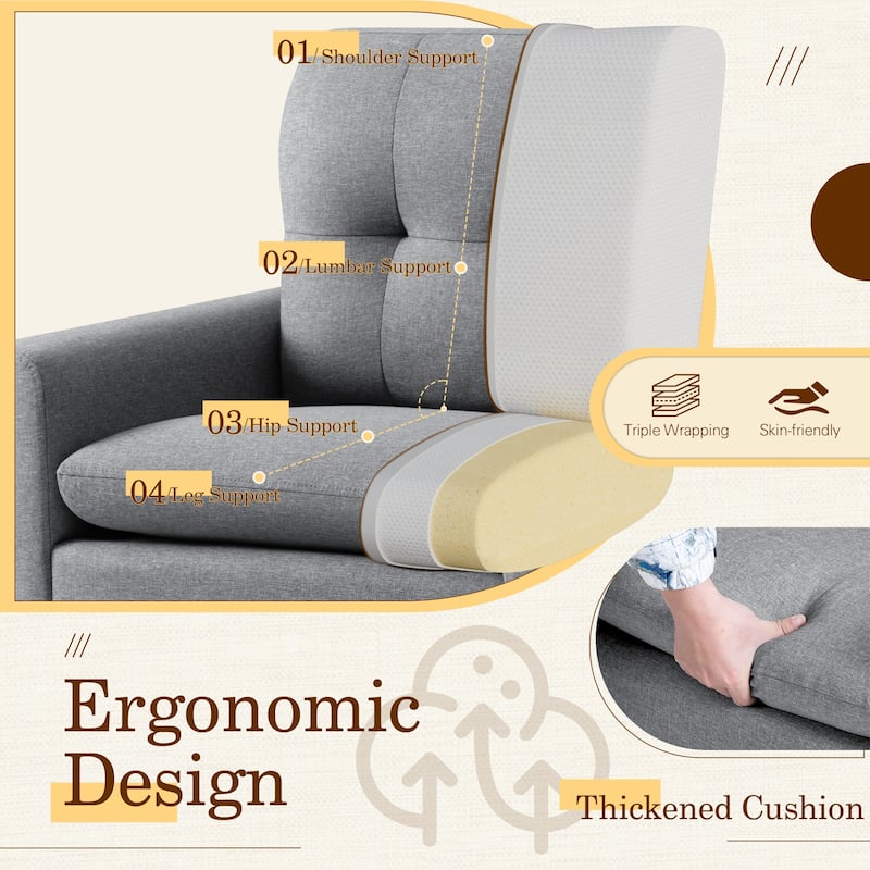 Furniwell Accent Chairs Modern Lounge Chair Mid Century Modern Arm Chair for Living Room and Bedroom