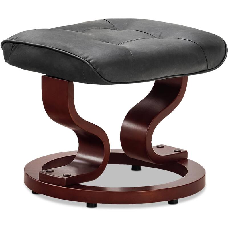 MCombo Swivel Recliner Chair with Wood Base and Ottoman