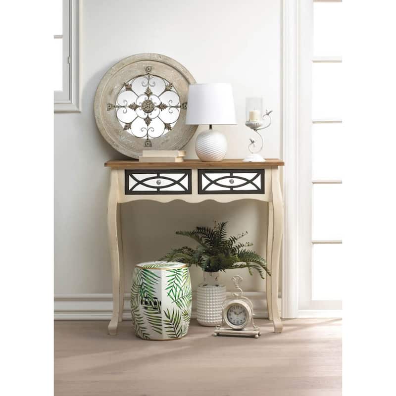 Vintage Style Tabletop Clock - 12.5" - White and Black