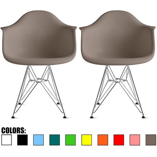 2xhome Chair Armchair With Arm Colors Wire Chrome Legs Dining (Set of 2)