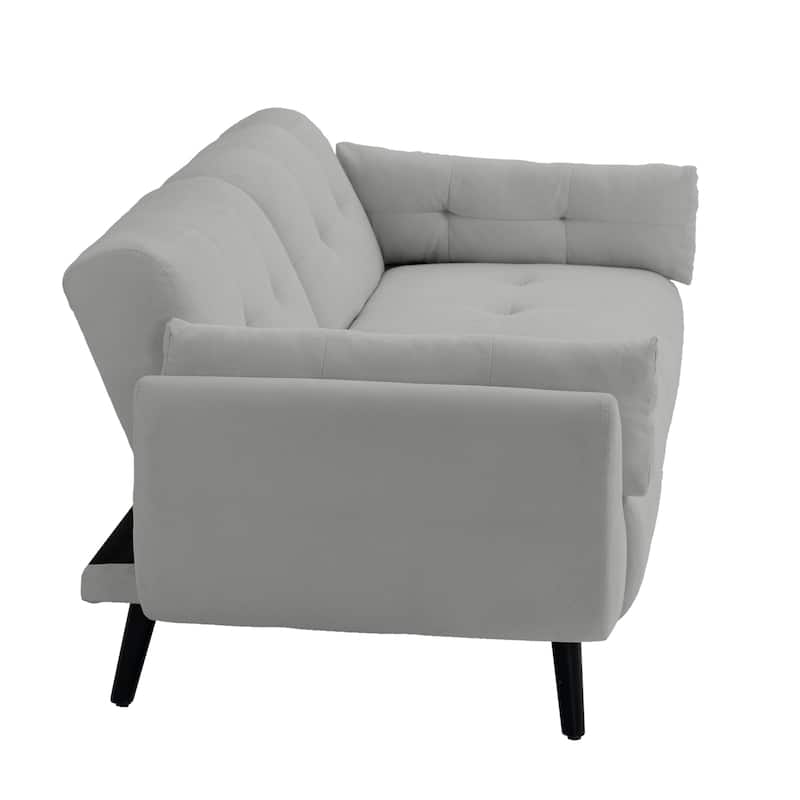 2Set Adjustable Backrest Convertible Futon Sleeper Couch
