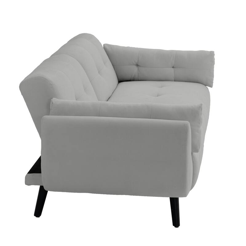 Modern Adjustable Backrest Convertible Futon Sleeper Couch