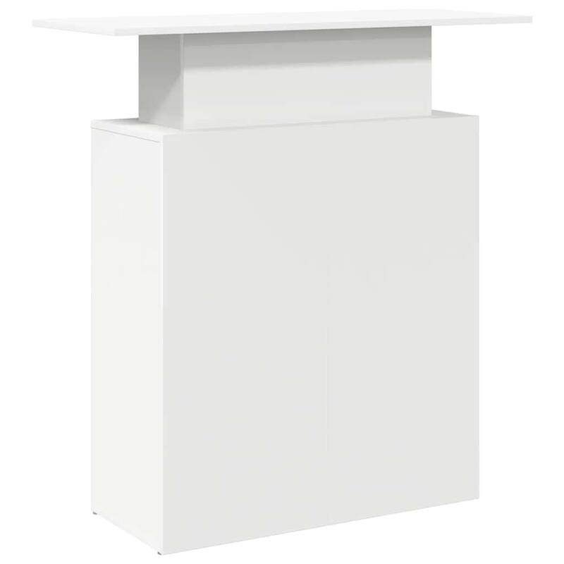 vidaXL Reception Desk White Engineered Wood Medium Reception Desk