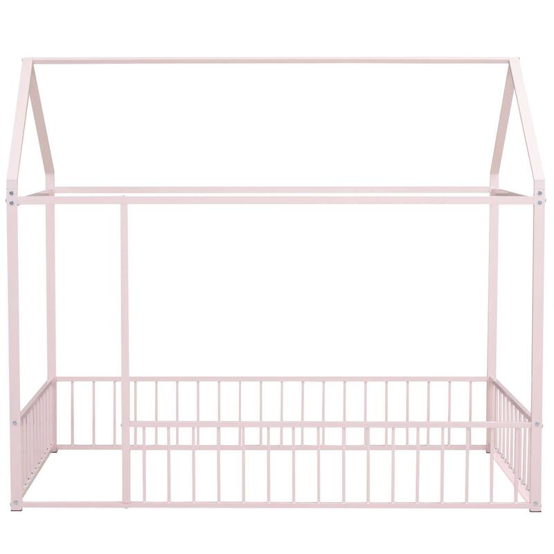 Metal Bed House Bed with Fence