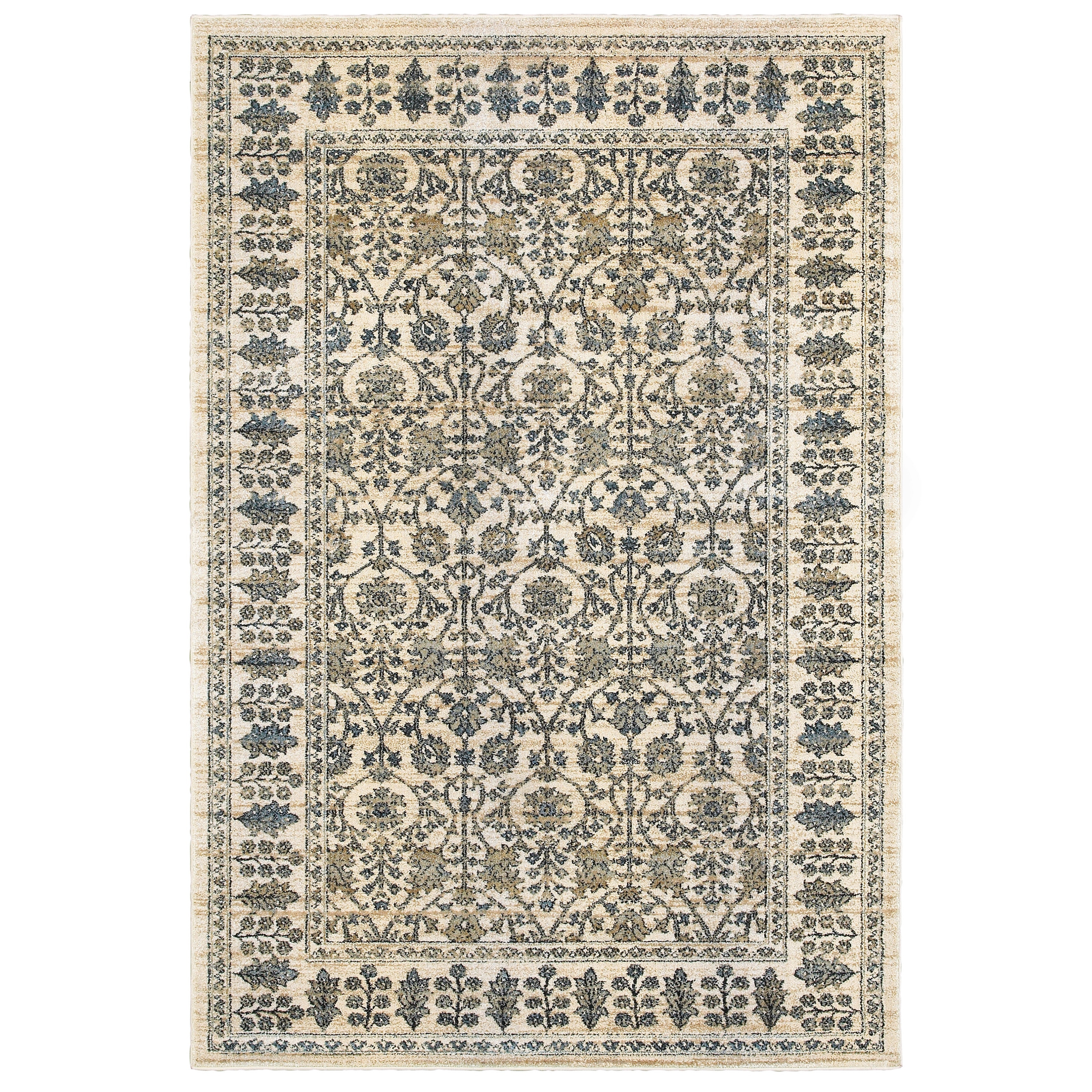 Emberly Floral Borders Area Rug Overstock 12990356