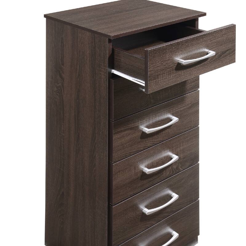 6-Drawer Wooden Bedroom Chest - 48" - Dark Brown