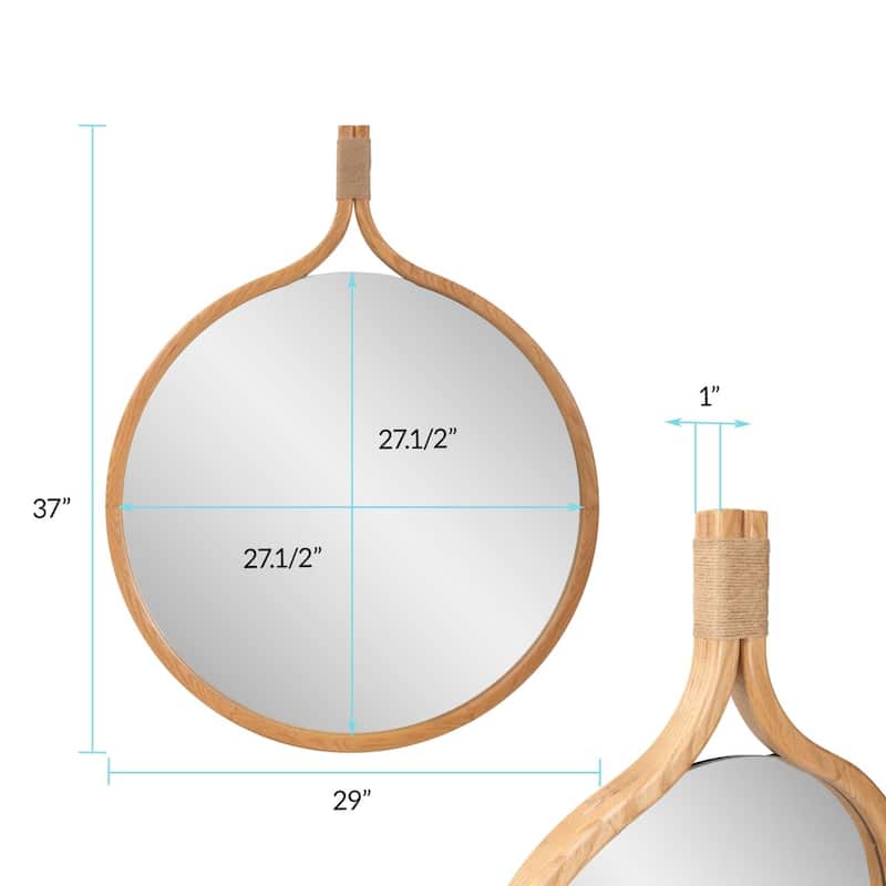 Ulah Round Mirror - 37H X 29W X 1D