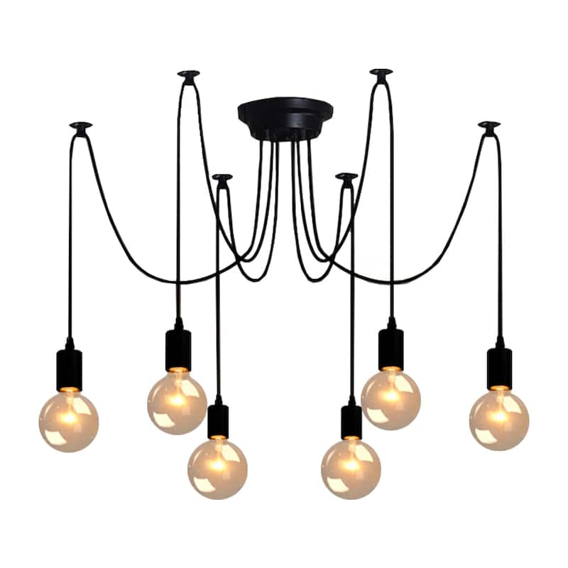 Bella Depot Modern Industrial Edison Lighting Adjustable Spider Light Cluster Chandelier.