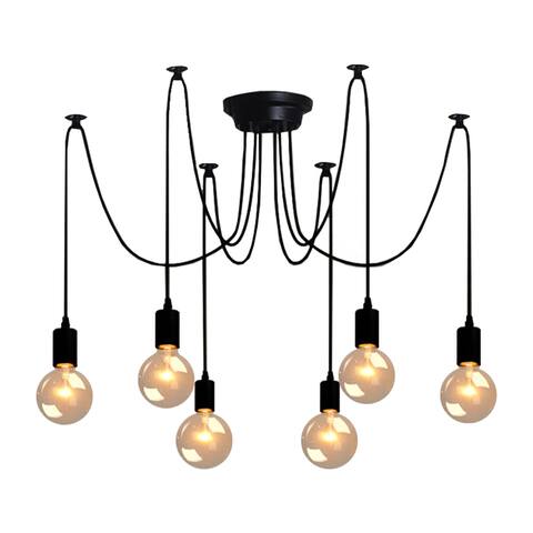 Modern Industrial Edison Adjustable Spider Cluster Chandelier for Home Decor