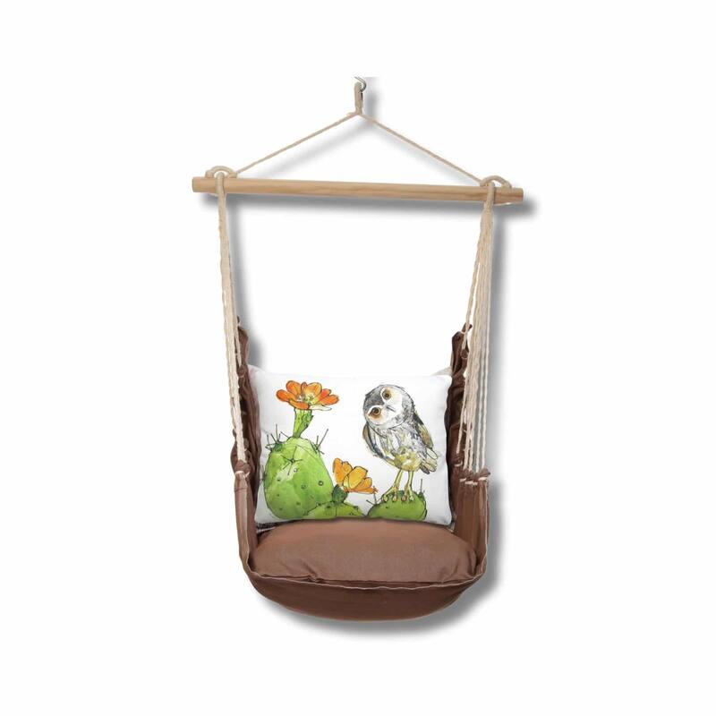 Magnolia Casual Swing Set 4 piece - Chocolate Solid w/ Owl on Prickly Cactus