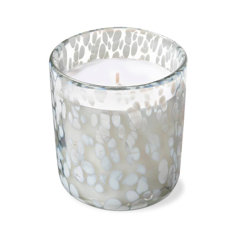 Confetti Scented Soy Paraffin Wax Candle with White Patterned Glass Container, 4.0L x4.0W x 4.25H, Burn Time 40 Hours
