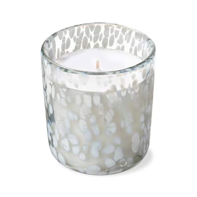 Confetti Scented Soy Paraffin Wax Candle with White Patterned Glass Container, 4.0L x4.0W x 4.25H, Burn Time 40 Hours
