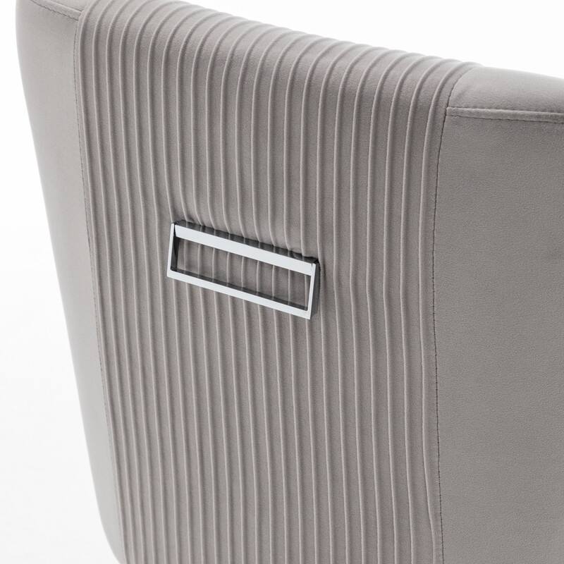 Modern Contempoary Velvet Dining Chair Set of 2 with Metal Frame Legs and Back Pull