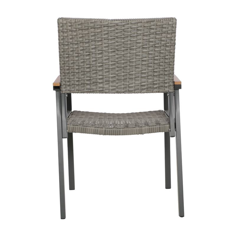 Outdoor 2 Piece Mesh Armrest Dining Chair with Aluminum Frame and Backrest for Dining Room Kitchen Bedroom Living Room Terrace
