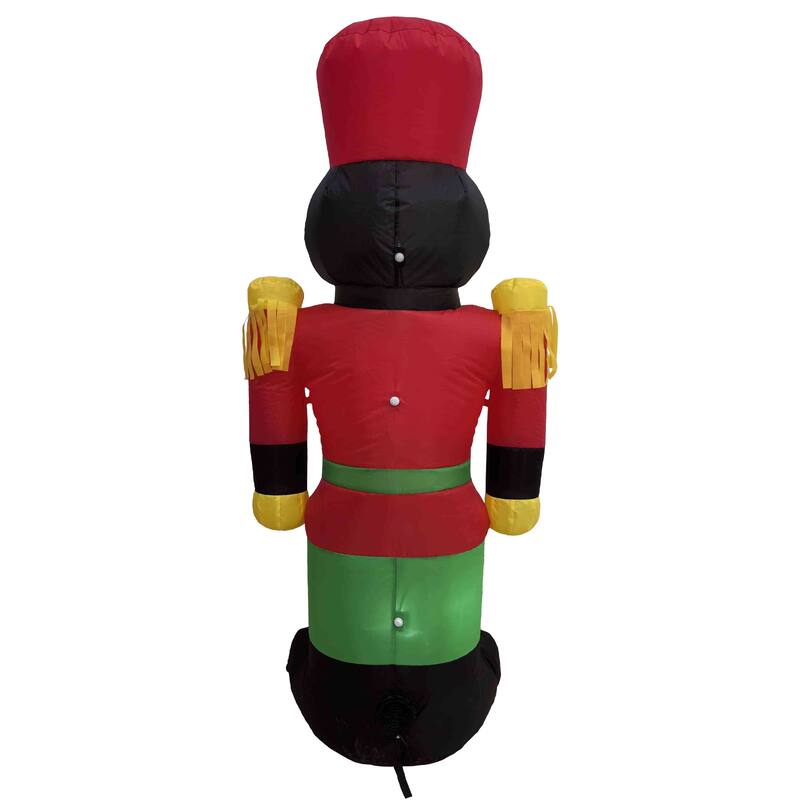 LED Lighted Inflatable Soldier Nutcracker Outdoor Christmas Decoration - 4.25' - Red