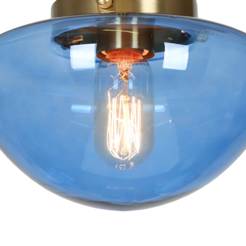 Modern 1-Light Gold Glass Pendant Light Kitchen Island Lights for Dining Room