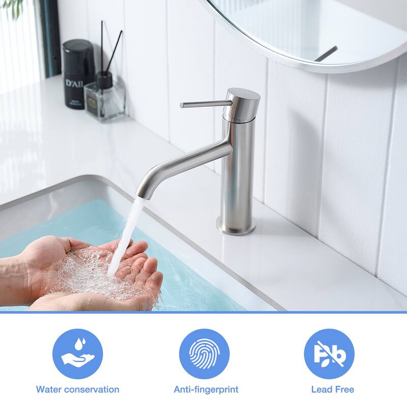 Single-Handle Deck-Mounted Bathroom Sink Faucet