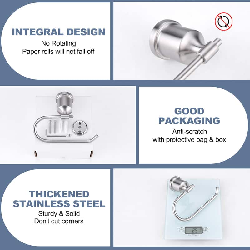 WOWOW Wall-Mounted Stainless Steel Bathroom Toilet Paper Holder