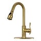 preview thumbnail 17 of 15, Copper Kitchen Faucet with Single Level handle and Pull Down Sprayer Brass Gold
