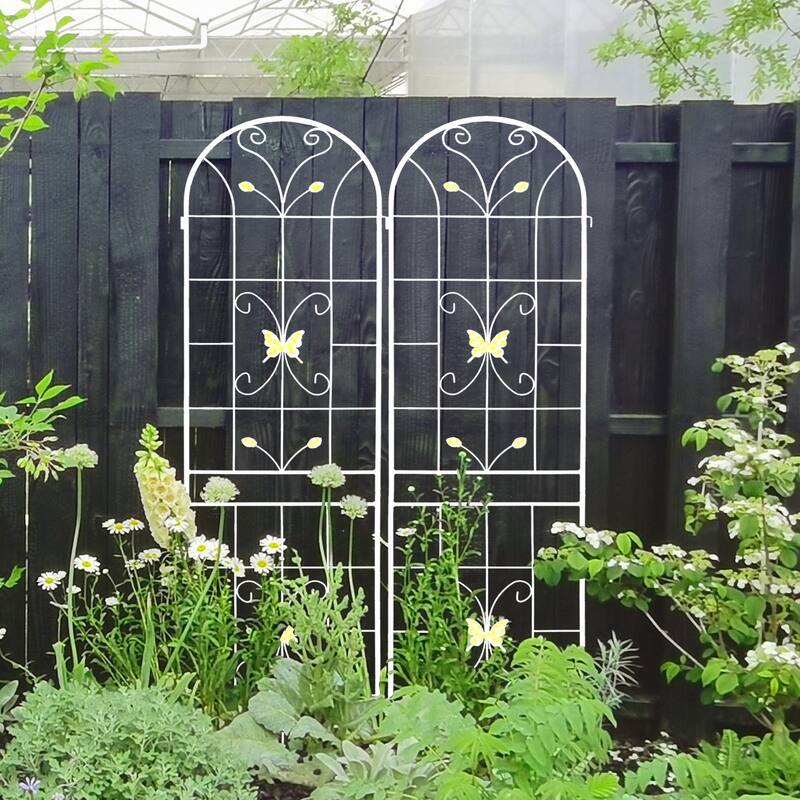 4 Pack Metal Garden Trellis 86.7" x 19.7" Rustproof Trellis for Climbing Plants Outdoor Flower Support