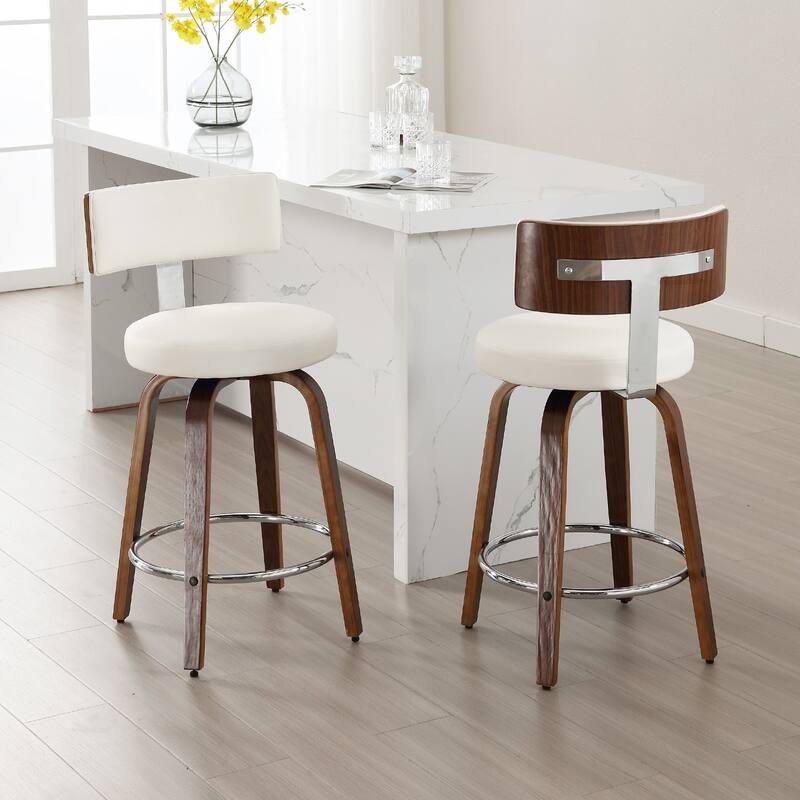 Faux Leather Upholstered Swivel Counter/ Bar Stools Set of 1/2/4
