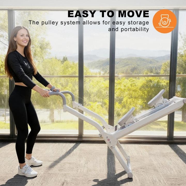 Upgraded Magnetic Stair Stepper for Home, 16-Level Adjustable Resistance up to 77LBS, with Cup Holder & Bluetooth APP